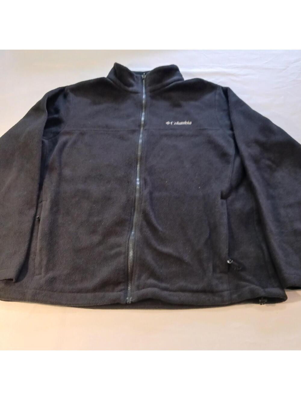 Columbia Zipper & Pockets Men's Black Sweatshirt Jacket Fleece Size Large